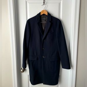 Men’s Navy Wool Topcoat - BR/K.LOVE-18, Sz M